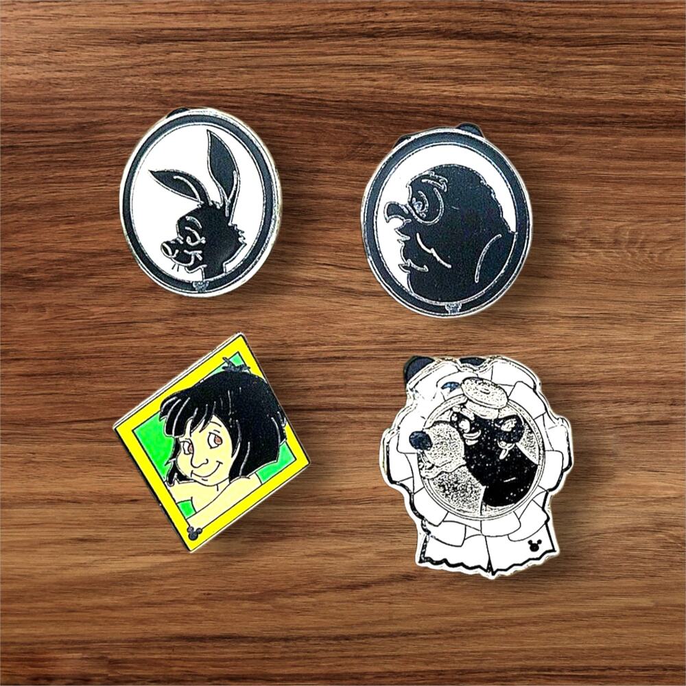 4 Pooh Friends and Jungle Book Disney Parks Trading Pins, Plus 1 Bonus Pin